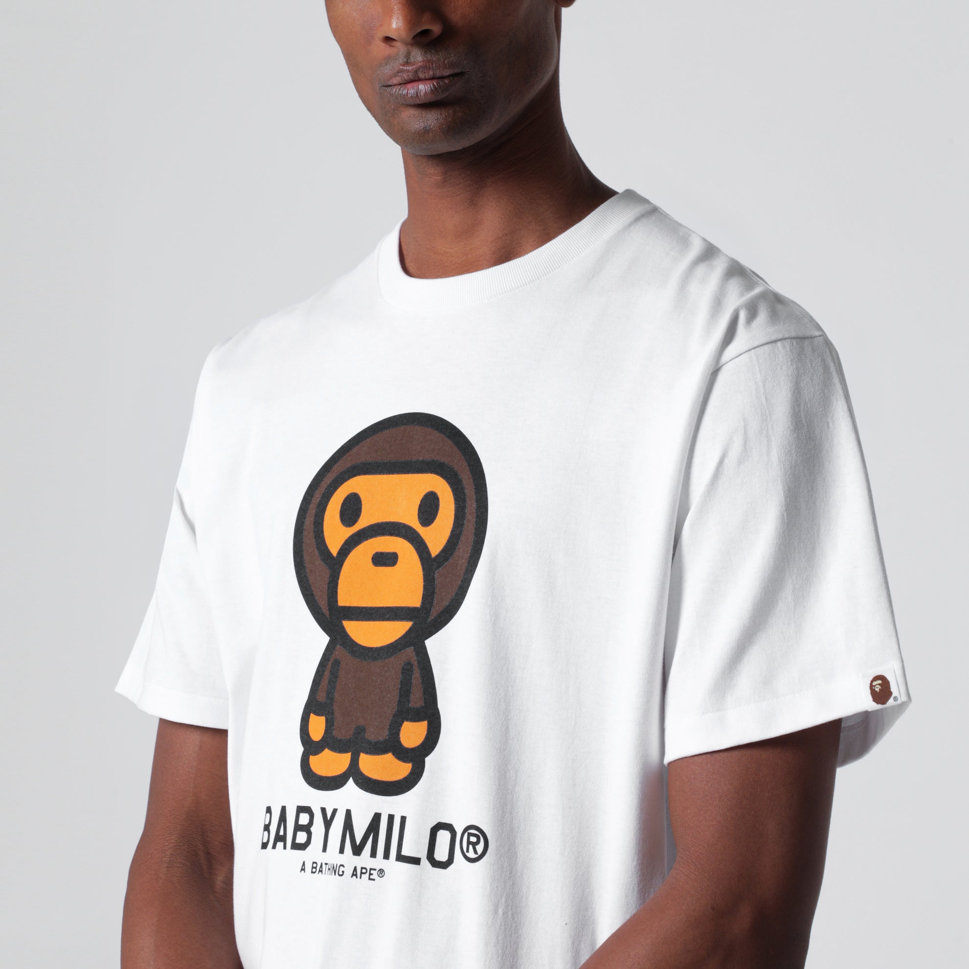Weißes T-Shirt mit Baby-Milo-Print
