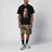 T-shirt nera con stampa Baby Milo con scimmia