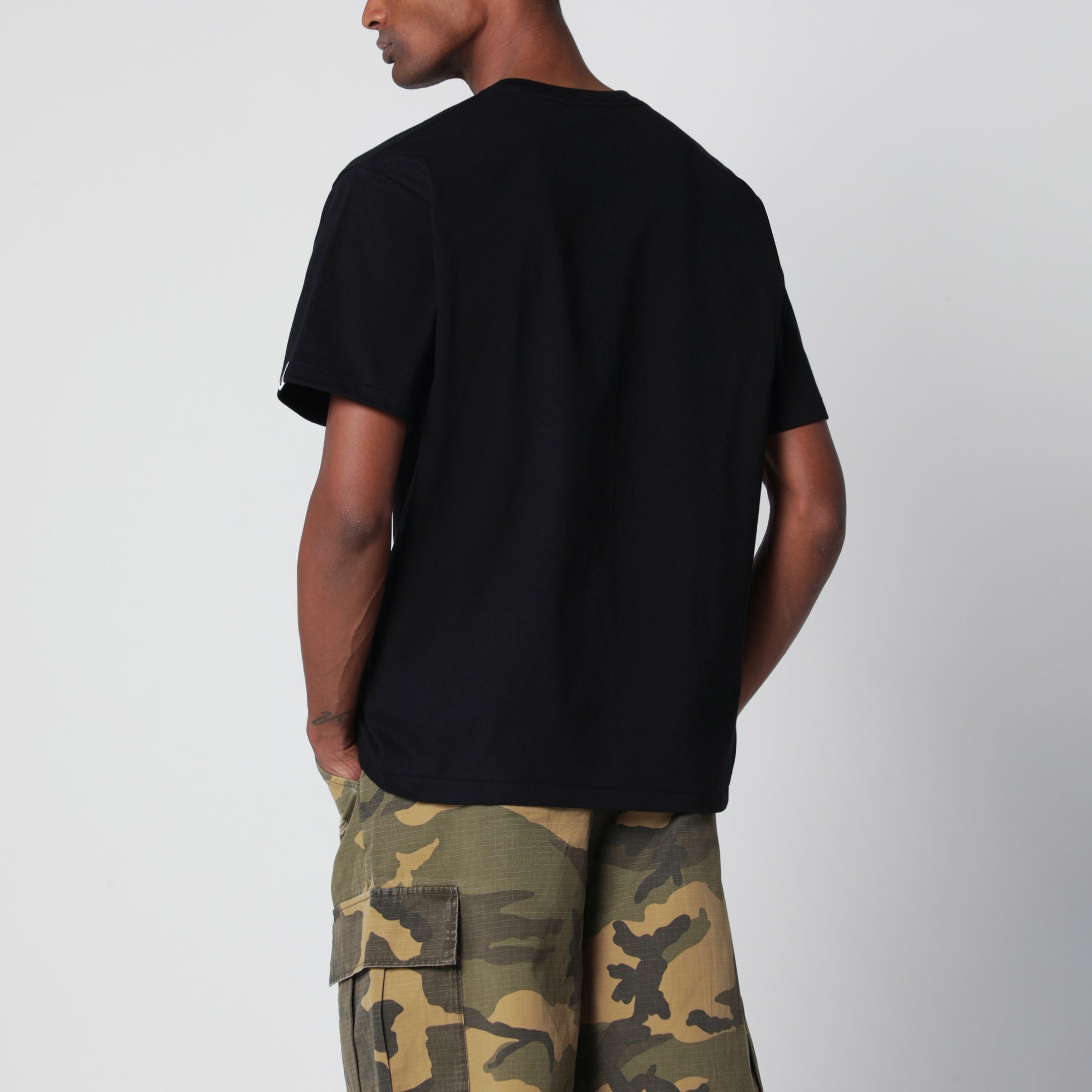 T-shirt nera con stampa Baby Milo con scimmia