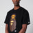 T-shirt nera con stampa Baby Milo con scimmia