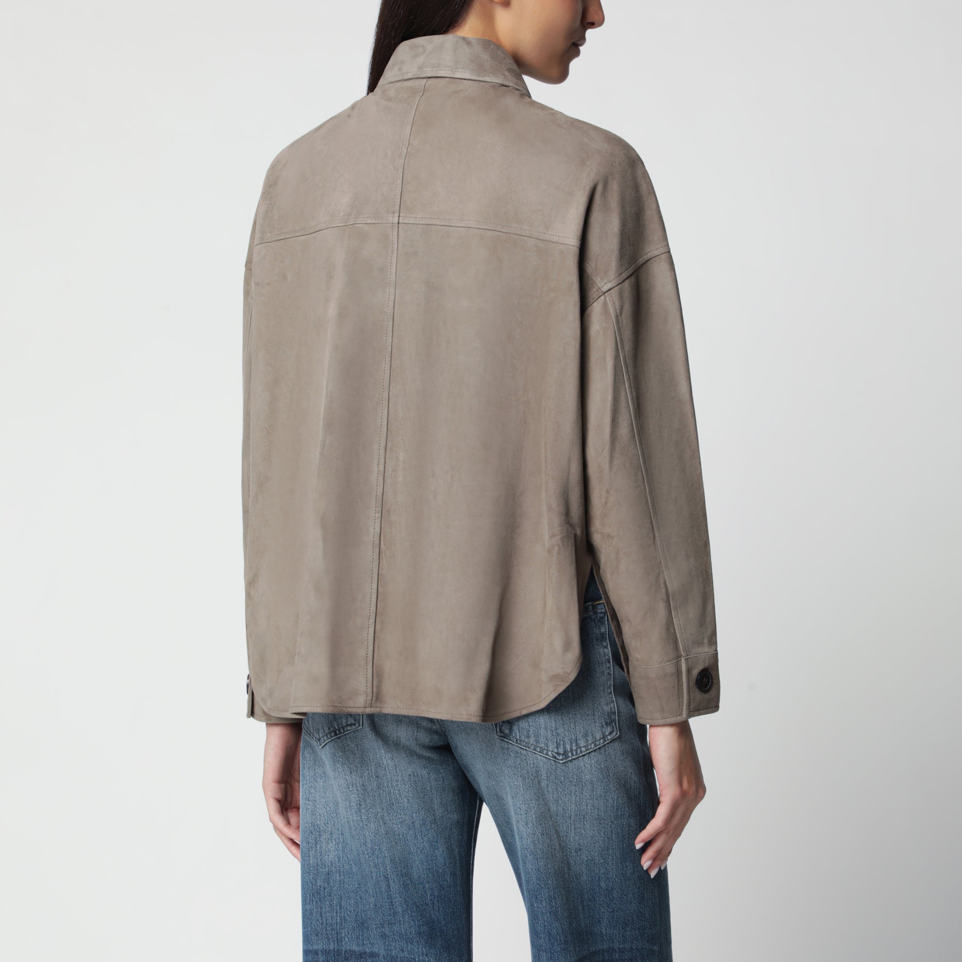 Taupe Kaylee suede shirt jacket