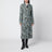 Double-breasted coat with floral jacquard pattern