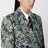 Double-breasted coat with floral jacquard pattern