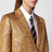 Einreihiger Mantel mit goldenem Jacquardmuster