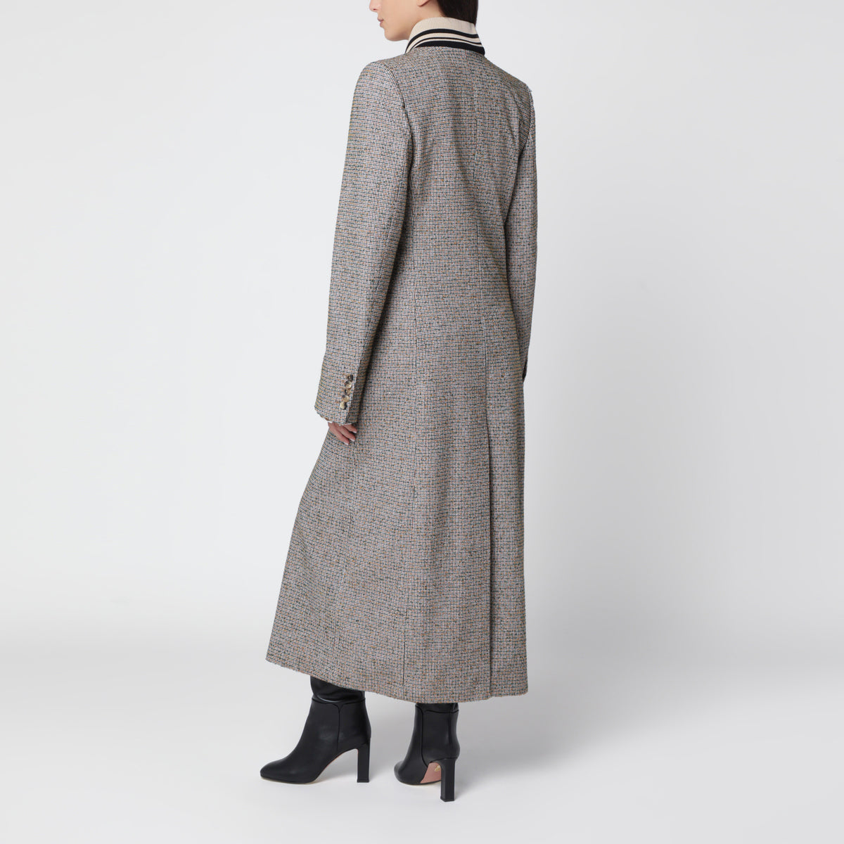 Cappotto monopetto con microfantasia