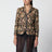 Brauner Blazer aus Gobelinstoff mit Blumenmuster