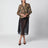Brauner Blazer aus Gobelinstoff mit Blumenmuster