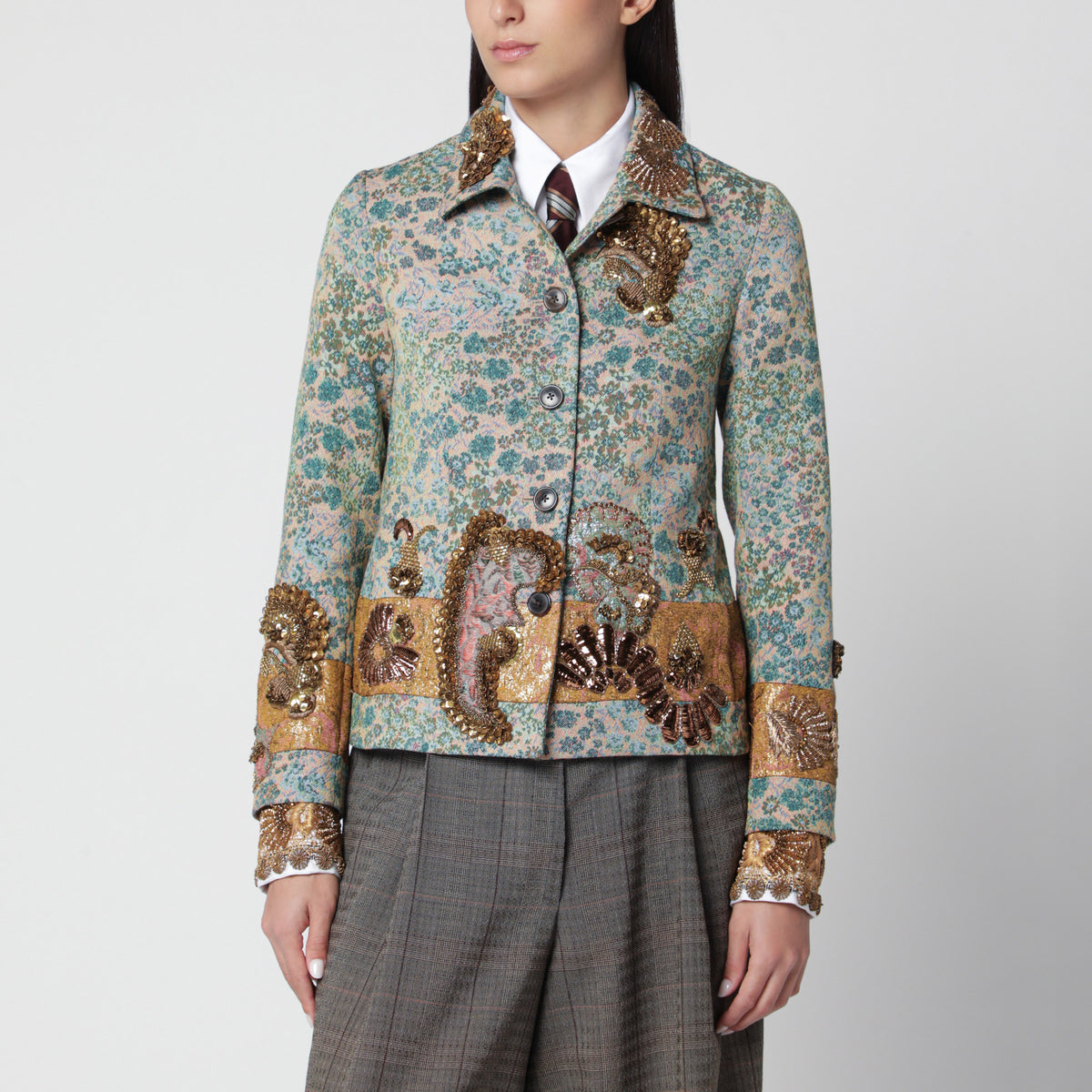 Embroidered blazer in Gobelin fabric