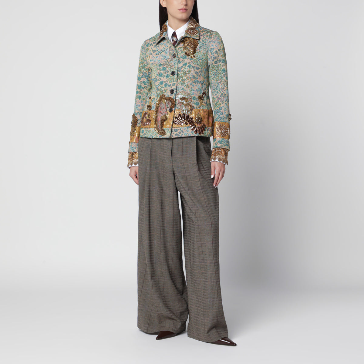 Embroidered blazer in Gobelin fabric