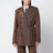 Brown pinstripe jacket with sequin embroidery