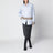 Light blue shirt in cotton poplin with embroidery