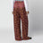 Purple jacquard wide-leg trousers
