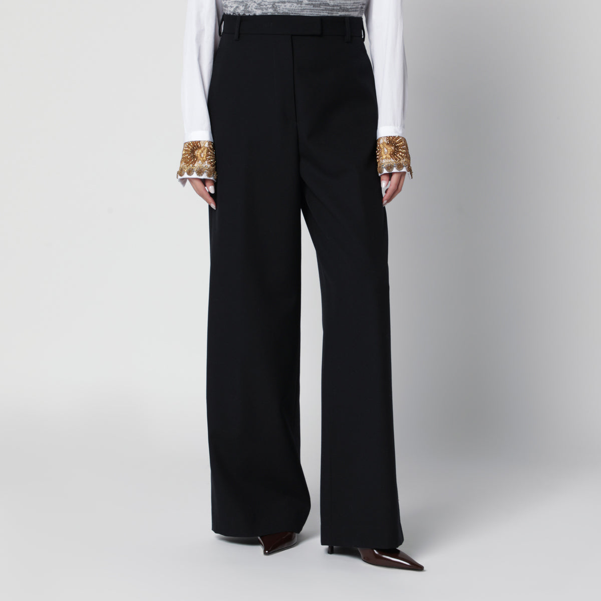 Penn Black Wool Trousers