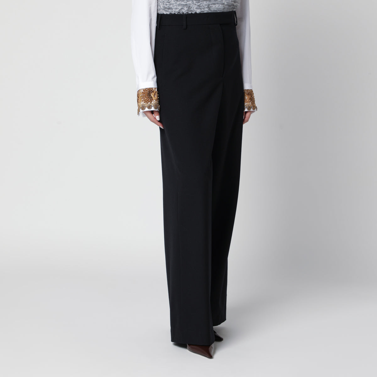 Penn Black Wool Trousers