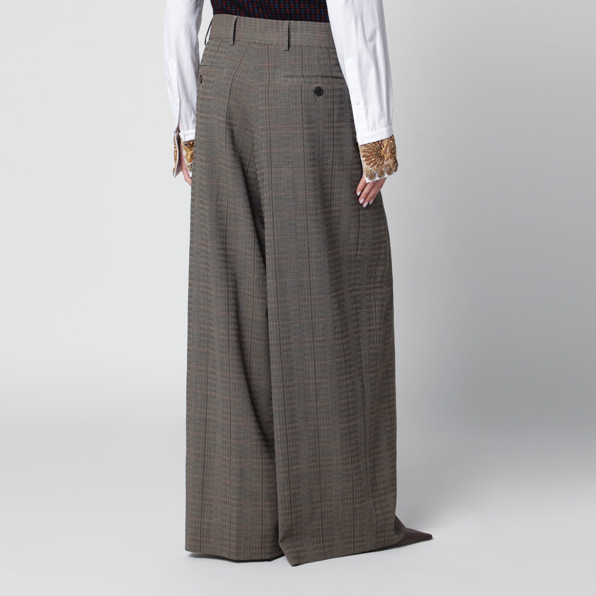 Pantaloni ampi Cement in lana