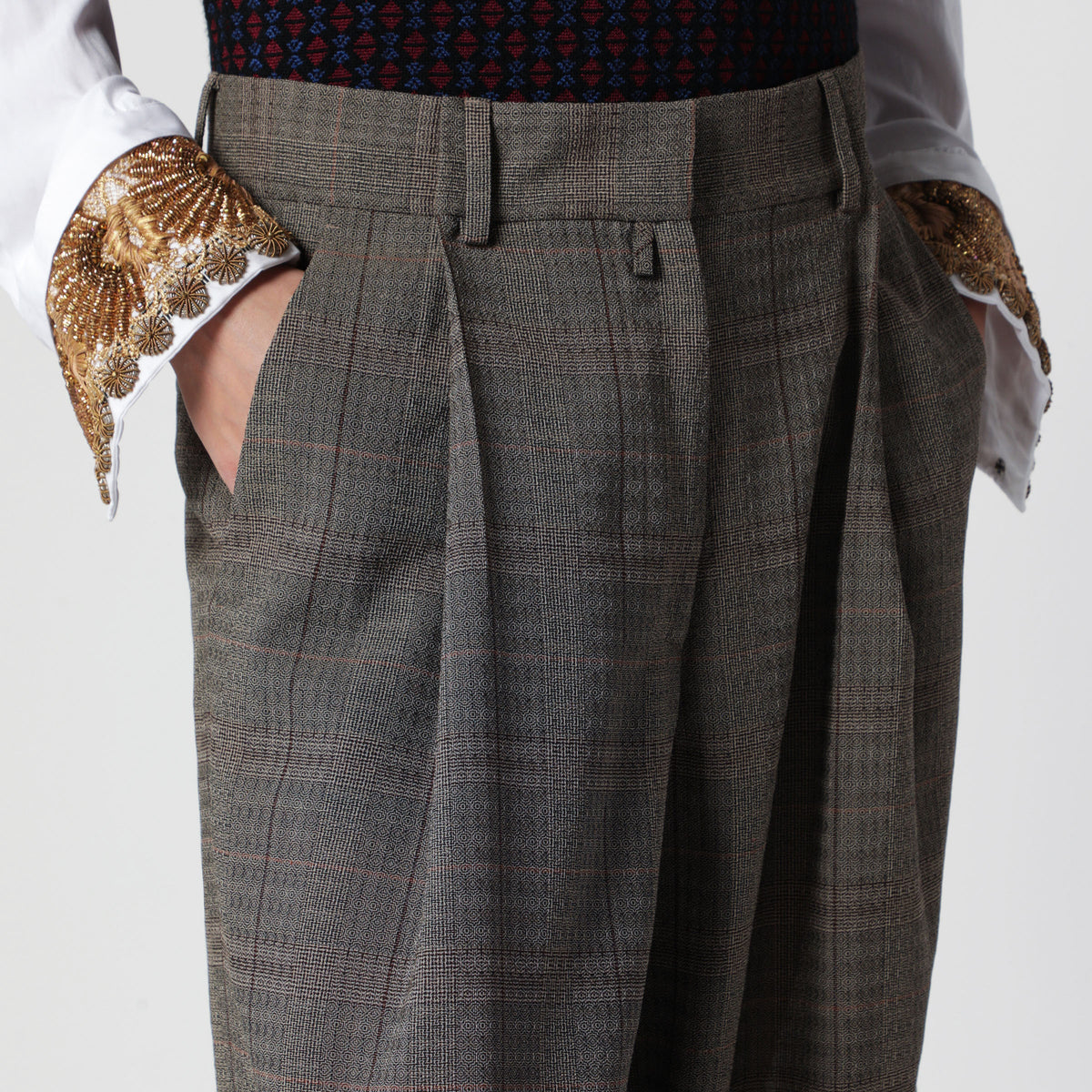 Pantaloni ampi Cement in lana