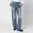 Blue washed-effect jeans with belt