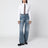 Blue washed-effect jeans with belt