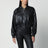 Black Hannah cropped leather bomber jacket