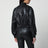 Black Hannah cropped leather bomber jacket