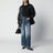 Schwarze Maeve Lederjacke mit Tunnelzug