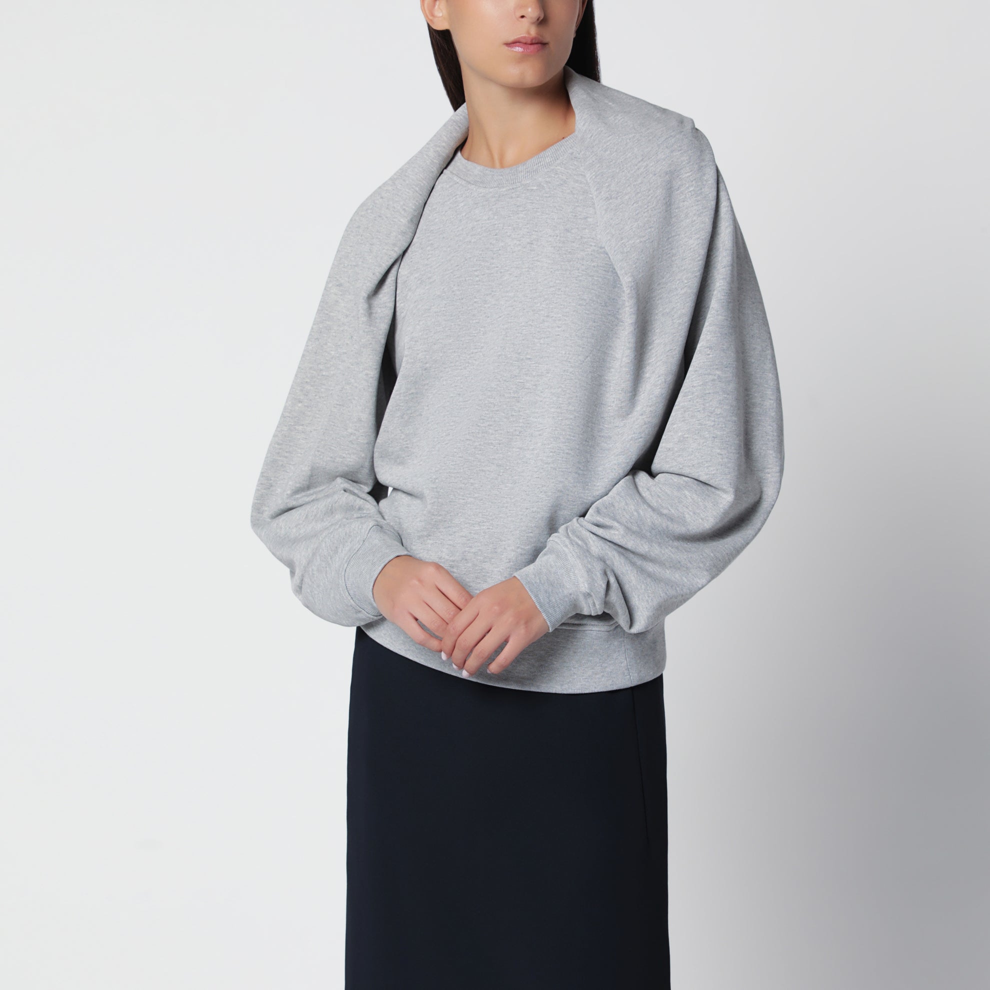Mélange grey cotton sweatshirt