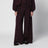 Pfirsichfarbene Hose mit weitem Bein aus Baumwolljersey