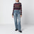 Navy jacquard wool sweater