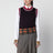 Gilet jacquard bordeaux in lana e viscosa