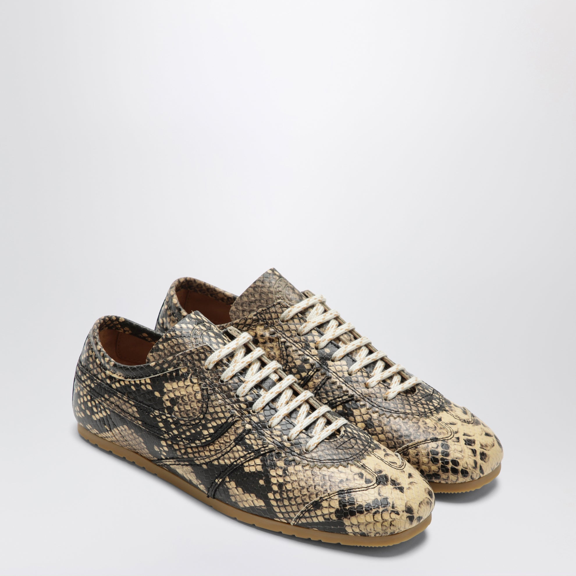 Beige Ledersneaker