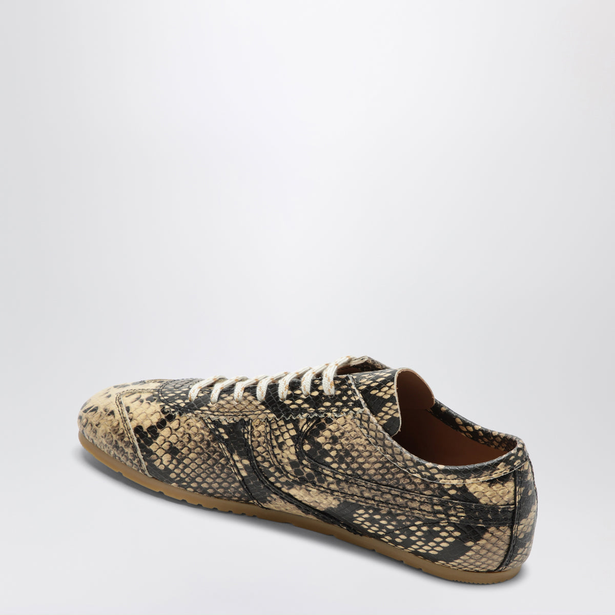 Beige Ledersneaker