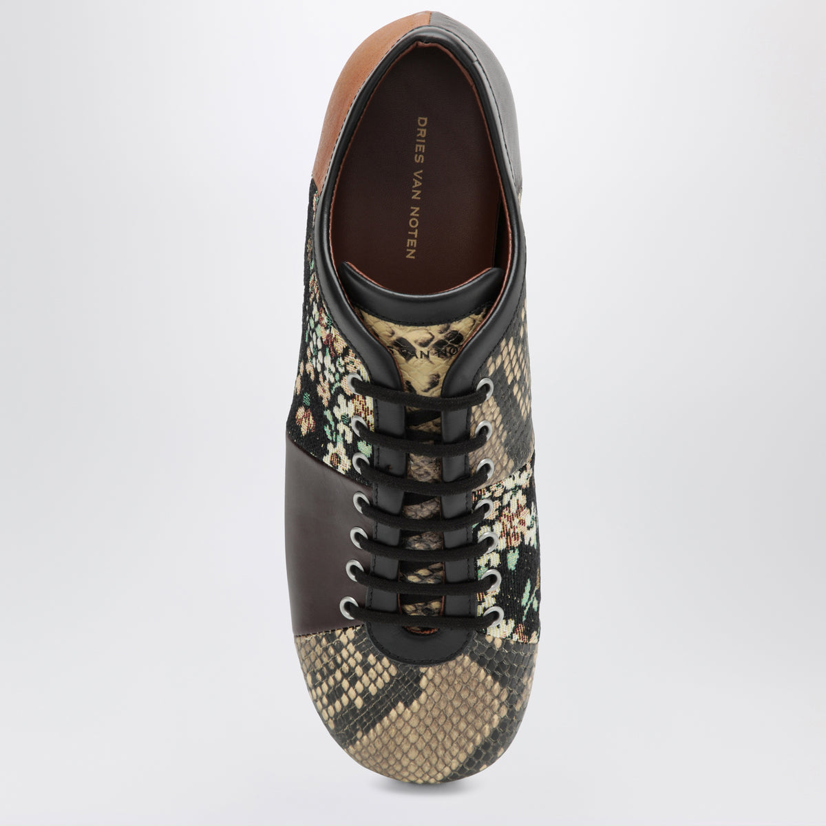 Ballerina-Sneakers aus Patchwork-Leder