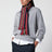 Navyblauer Wollschal mit mehrfarbigem Jacquardmuster