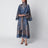 Valiant marineblaues langes Seidenkleid