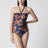 Aster Navy Jacobean one-piece swimsuit