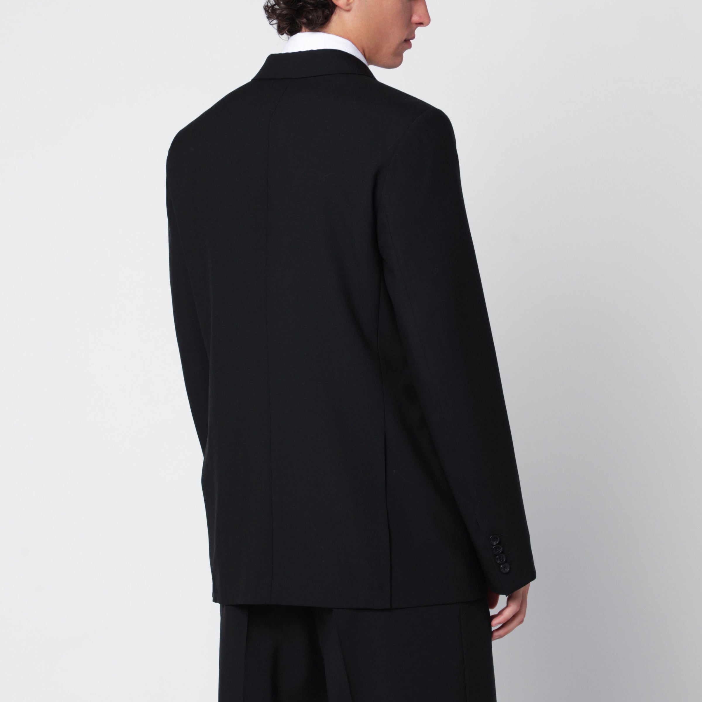 Dries Van Noten Black double-breasted jacket in wool | TheDoubleF