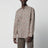 Beige gestreiftes Baumwollhemd mit Blumenprint