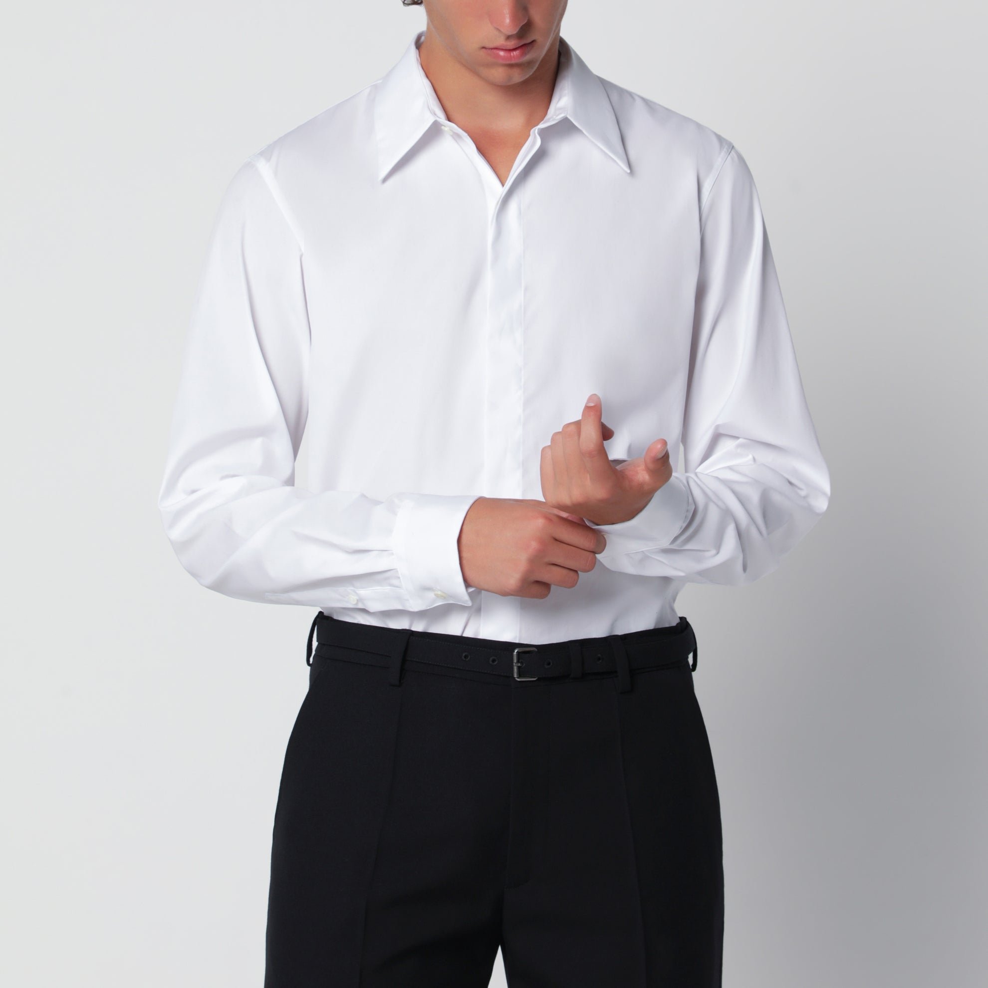 Camicia bianca in popeline di cotone