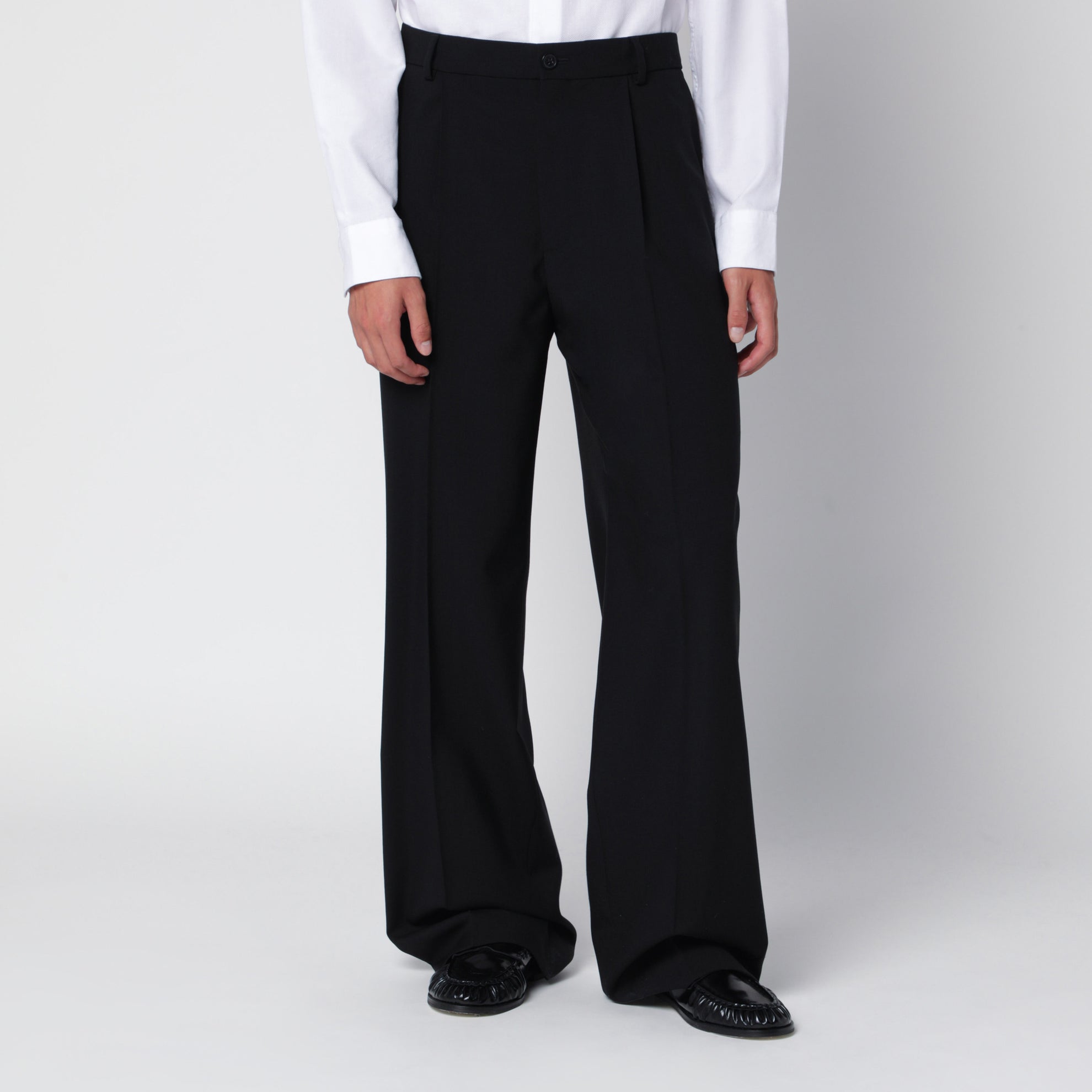 Pantalon en laine noire Penrud