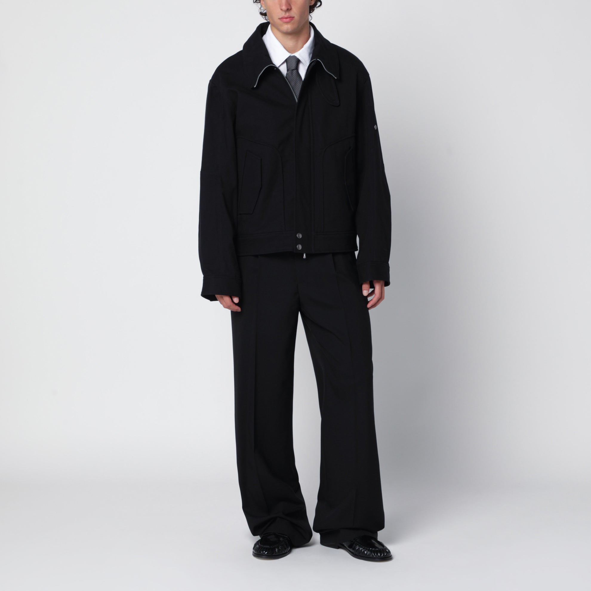 Pantalon en laine noire Penrud