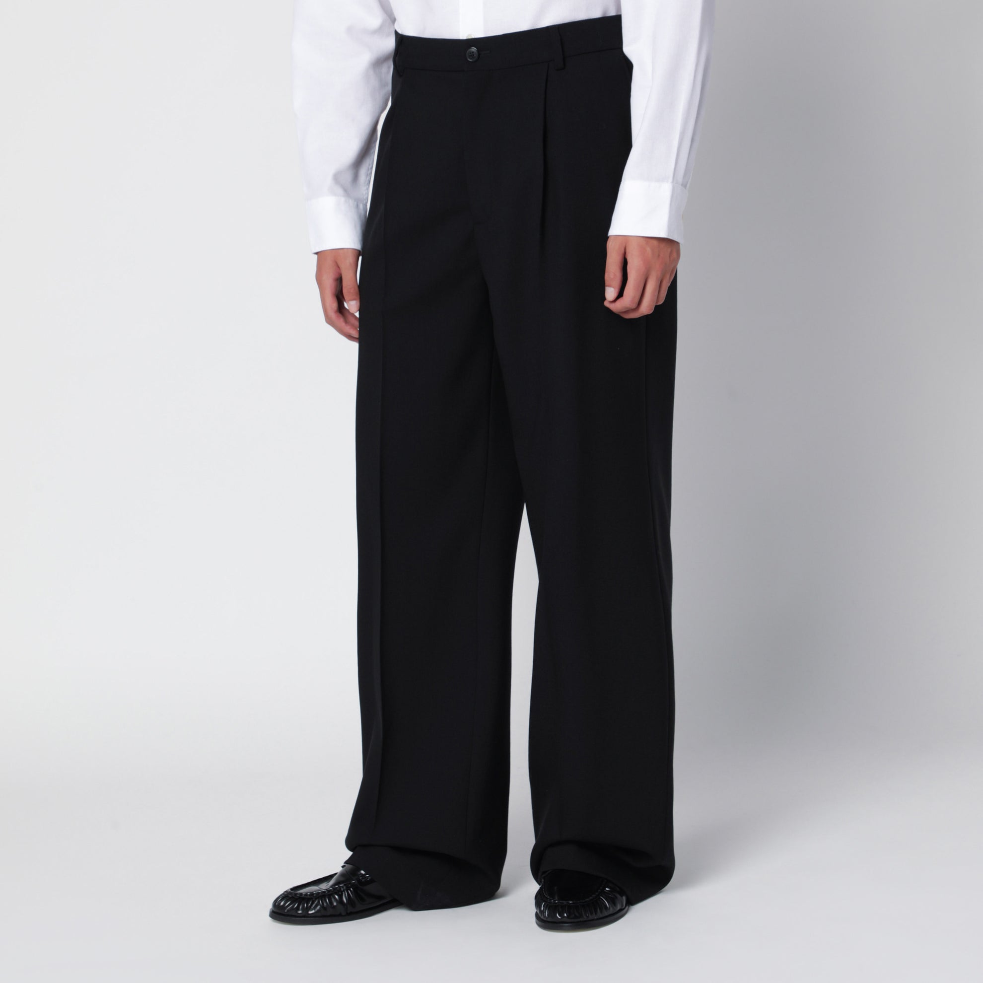 Pantalon en laine noire Penrud