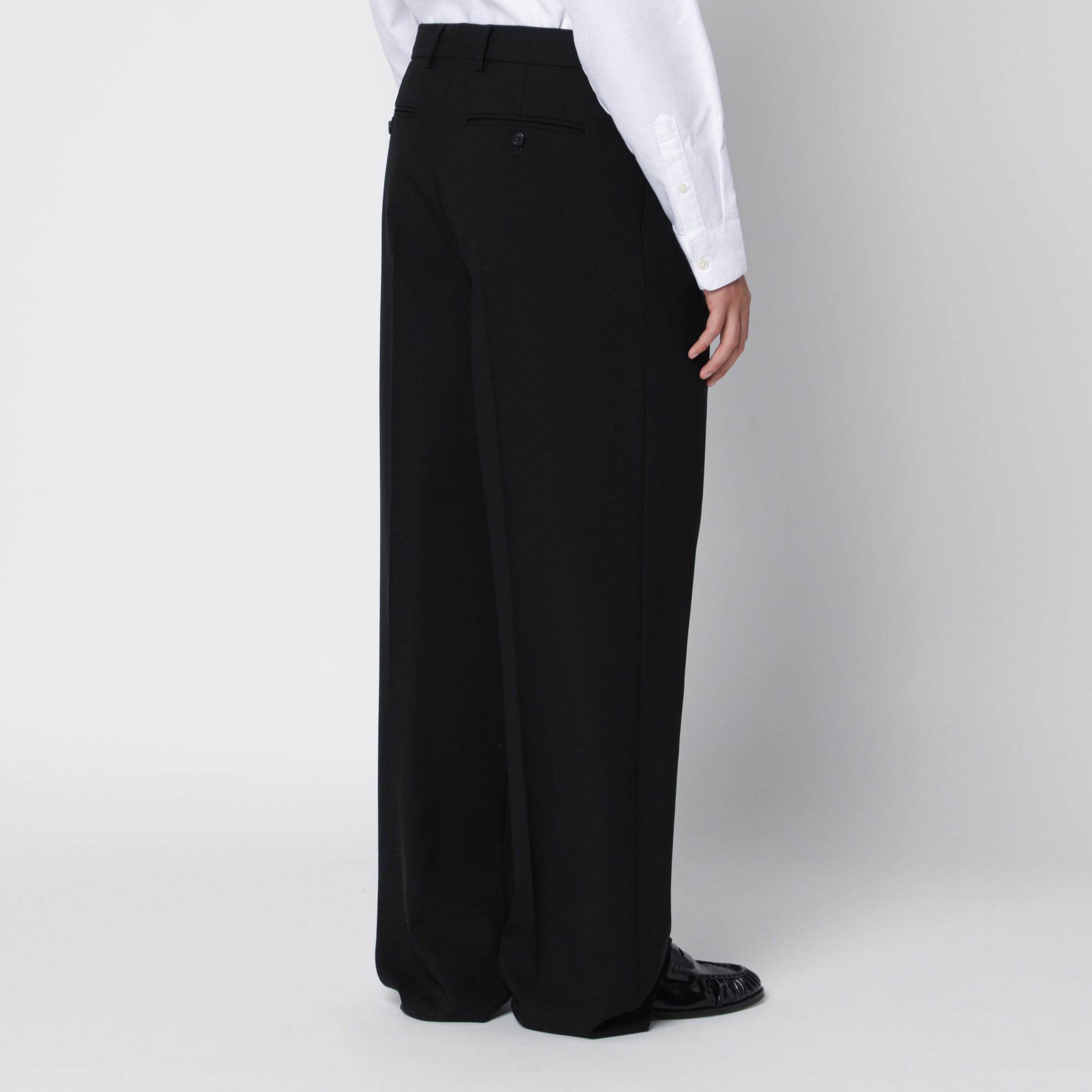 Pantalon en laine noire Penrud