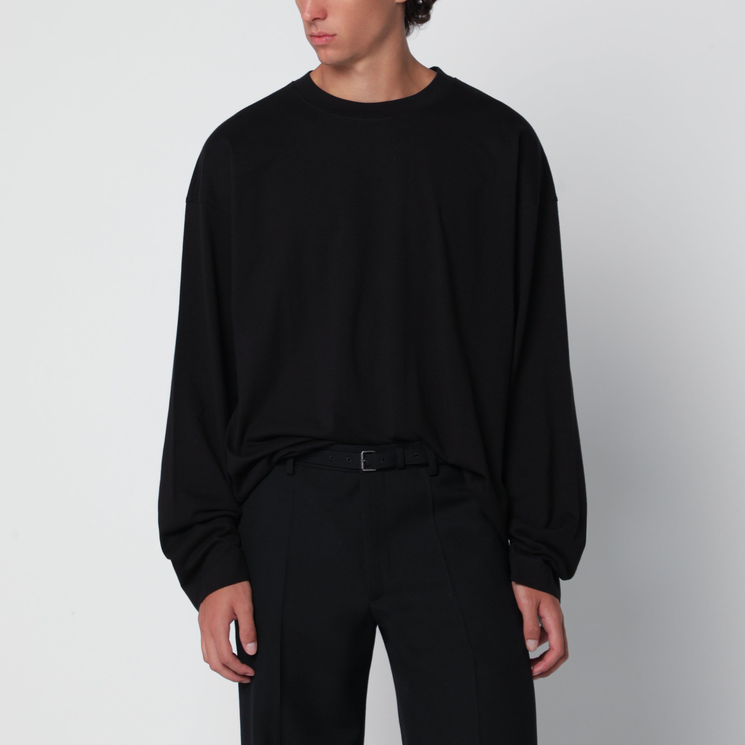 Dries Van Noten Black long-sleeve cotton T-shirt | TheDoubleF