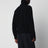 Cardigan nero in lana a trama waffle