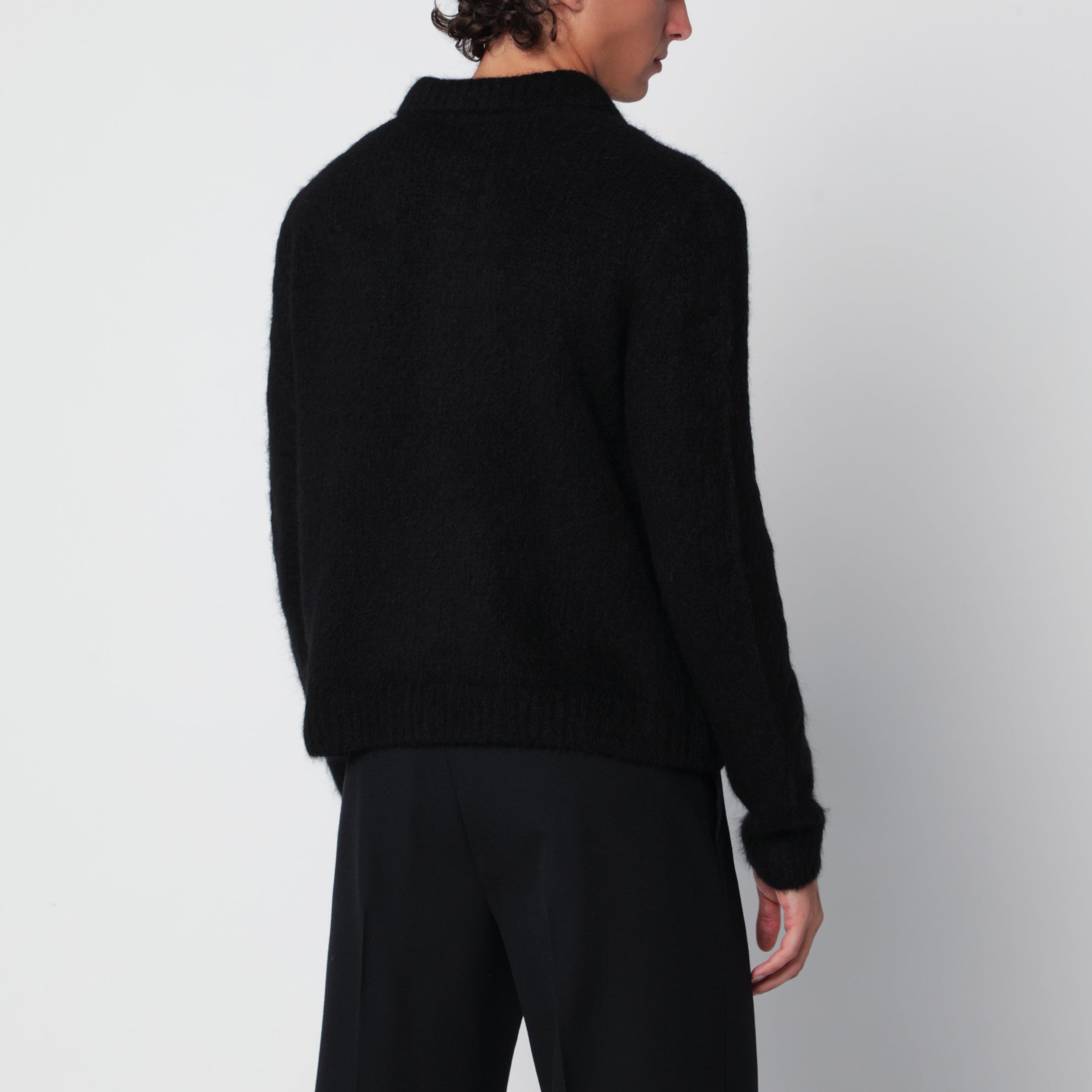 Cardigan Mora nero in misto alpaca