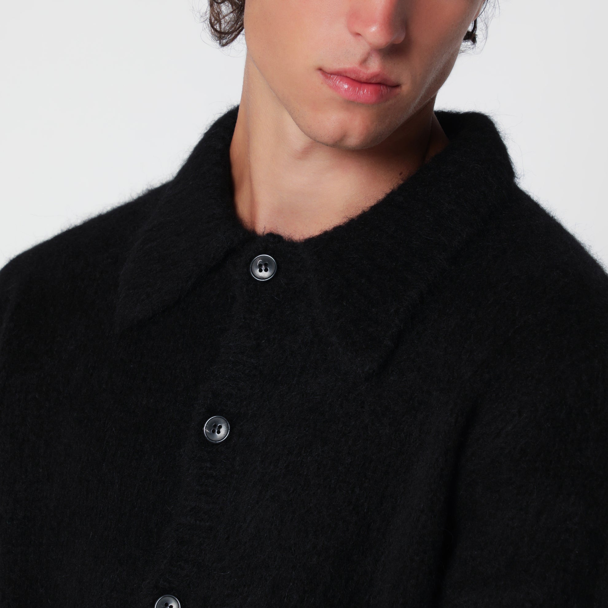 Cardigan Mora nero in misto alpaca