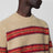Beiger gestreifter Pullover aus Wollmischung