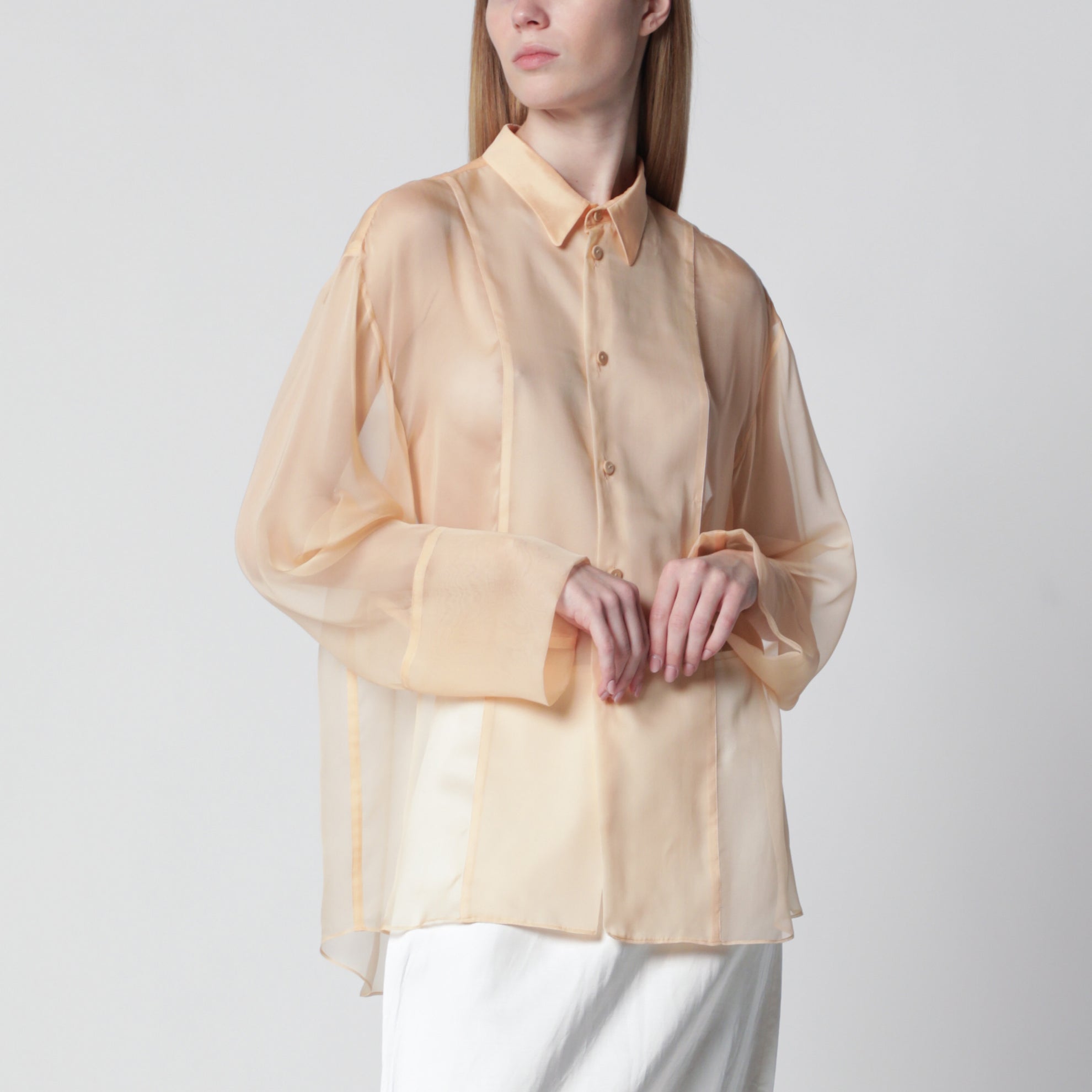 Semi-sheer beige shirt