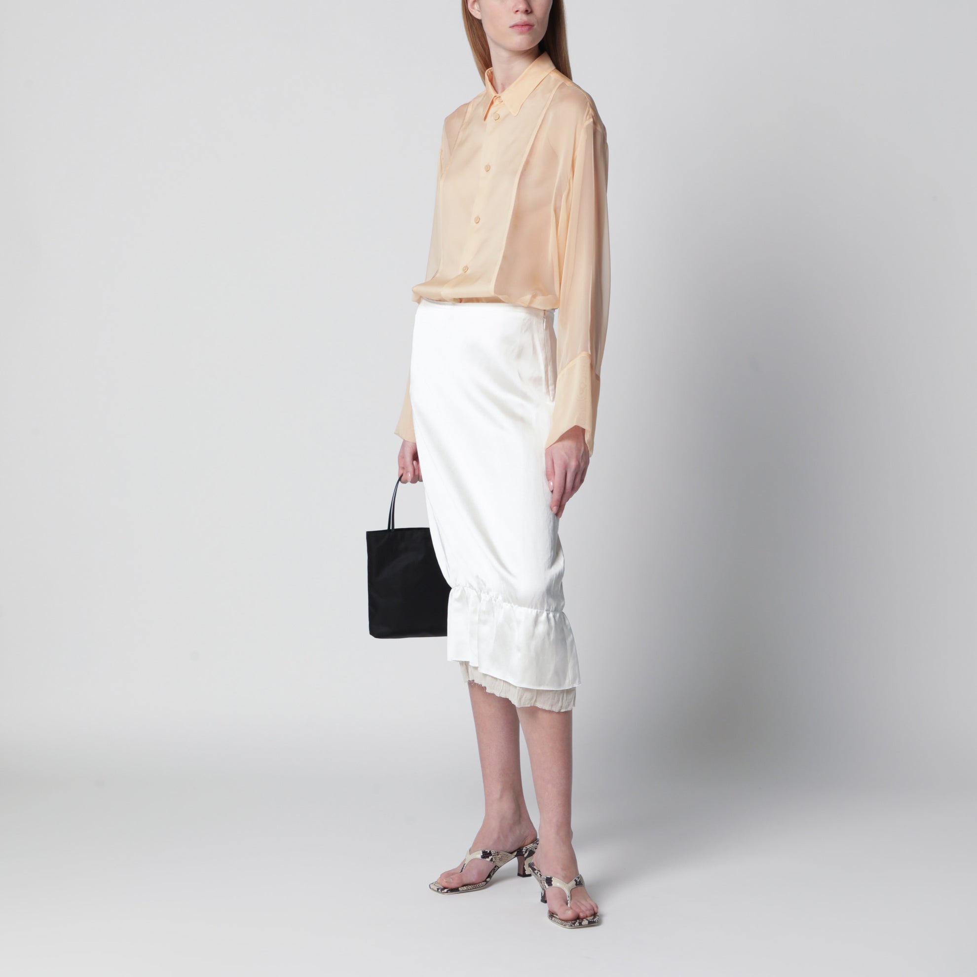 Semi-sheer beige shirt