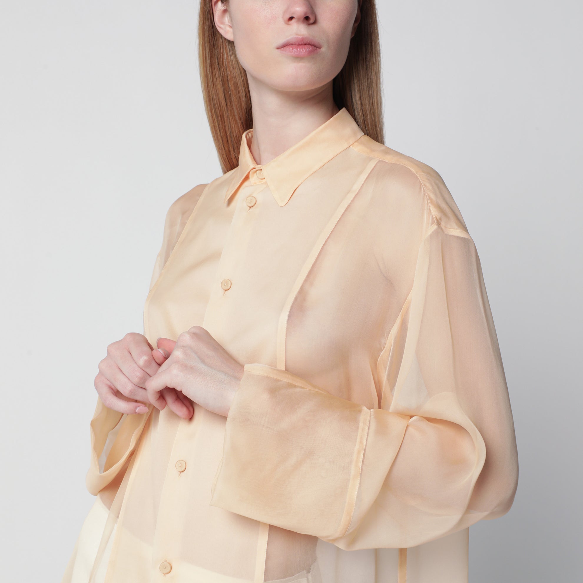 Semi-sheer beige shirt